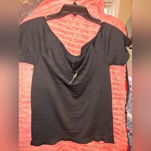 Love Black versatile off-the-shoulder  stretchy top